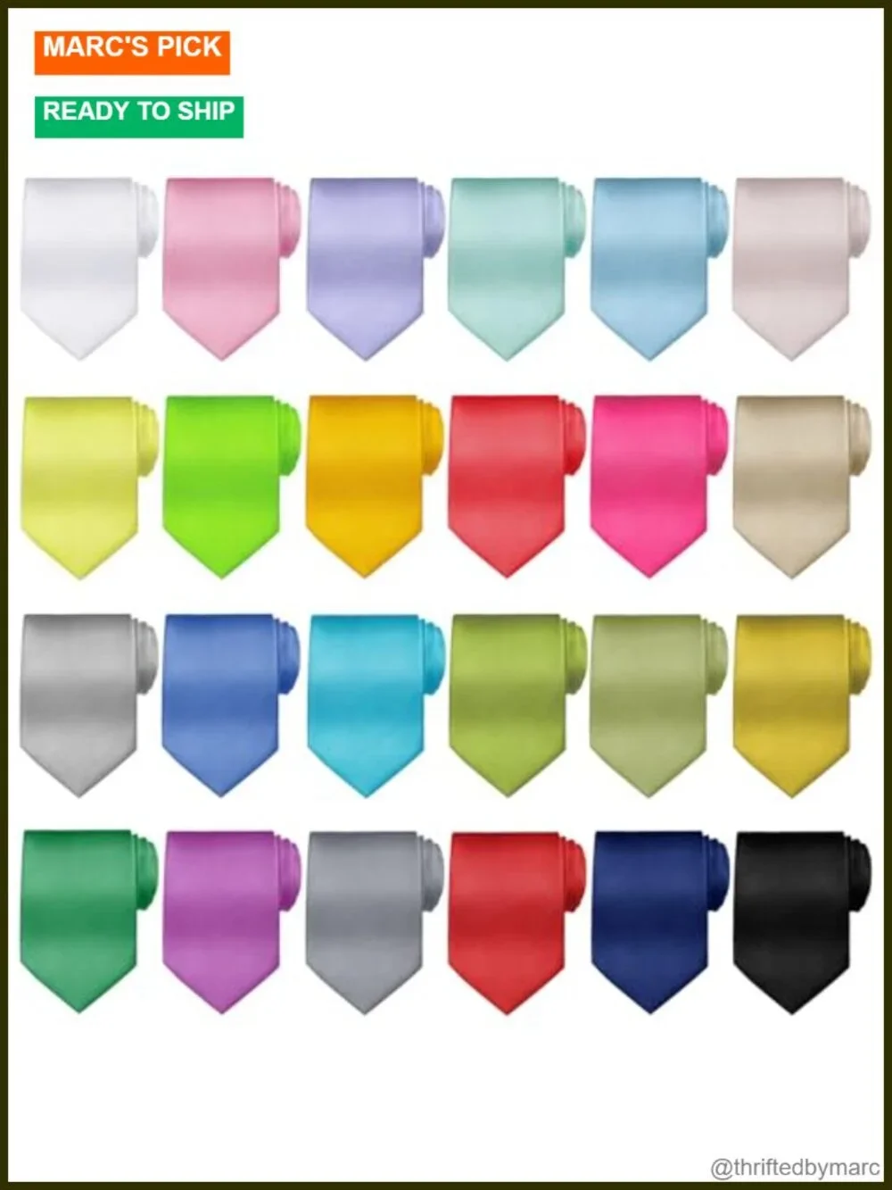 24 Pack Solid Color Satin Necktie Set 57 Inch for Men Formal Wedding Office